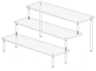 Inspired Finds Clear Acrylic Display Stand For Collectibles, Figurines, Cosmetics & Retail Showcase 11.81x3.15in Three Layer