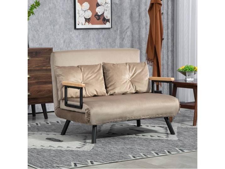 Fauteuil convertible marron avec dossier réglable 5 positions