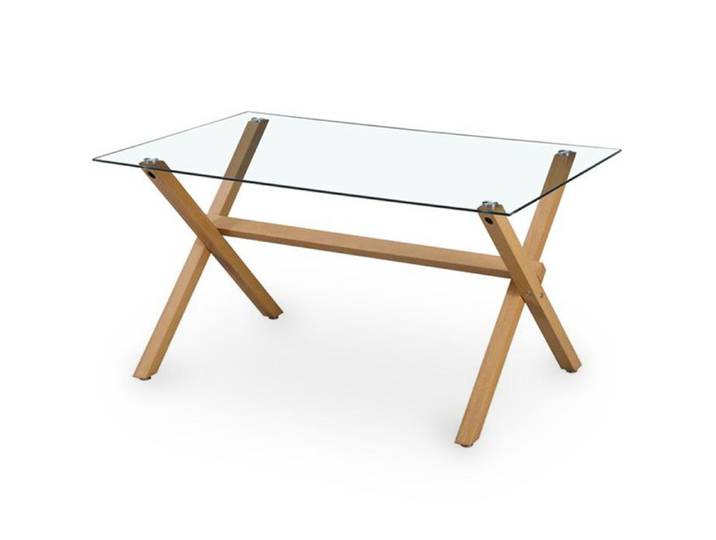 Table à Manger Rectangulaire - Design Scandinave - 6 Couverts - Liona Naturel
