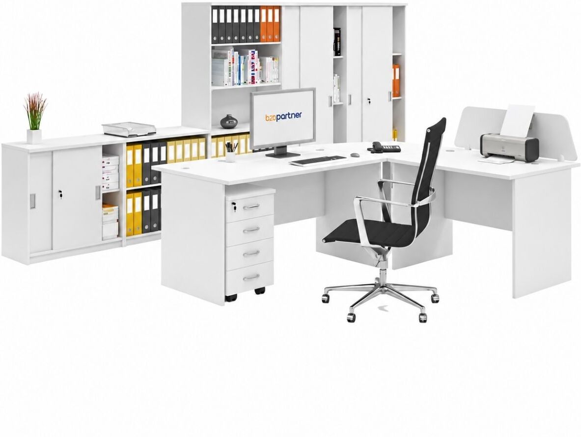 B2B Partner Büromöbelset MIRELLI, typ B, weiß