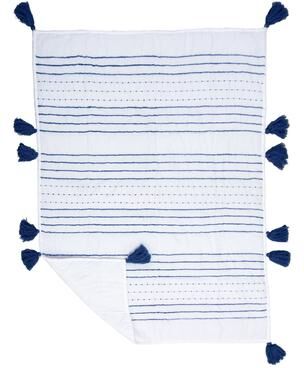 "Rizzy Home Rowan Embroidered Striped Crib Quilt - 38"" X 50"""