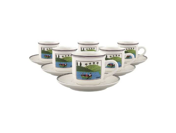 Villeroy & Boch Tasse Design Naif Espressotassen mit Untertassen 100 ml, 6-tlg., Porzellan