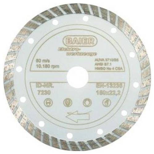 Baier Maschinenfabrik 7228 Diamanttrennscheibe Durchmesser 125mm Bohrungs-Ø 22.23mm 1St.