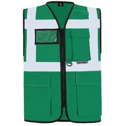 Korntex Unisex Multifunktionsweste Warnschutz-Weste KXMF paramedic green L