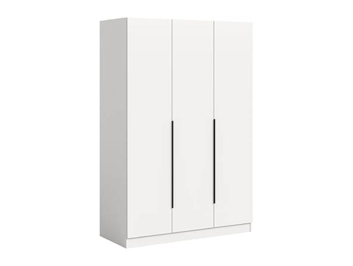 xonox.home – Kleiderschrank Kopenhagen 120x181x52 cm in Weiß – 3-türiger Schlafzimmerschrank inkl Kleiderstange und 2 Einlegeböden – Geräumig, robust und modern für dauerhafte Ordnung