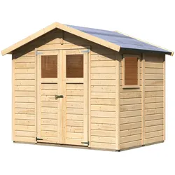 Karibu Eco Gerätehaus Dalin - 14 mm-245 x180 cm-naturbelassen