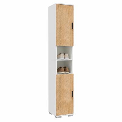 Schuhschrank VCM "Holz schmaler Schuhschrank Dielenmöbel Gados M", braun (weiß, honig, eiche), B:30cm T:33cm, Obermaterial: 100% Holz Wood., Schränke, Schuhschrank