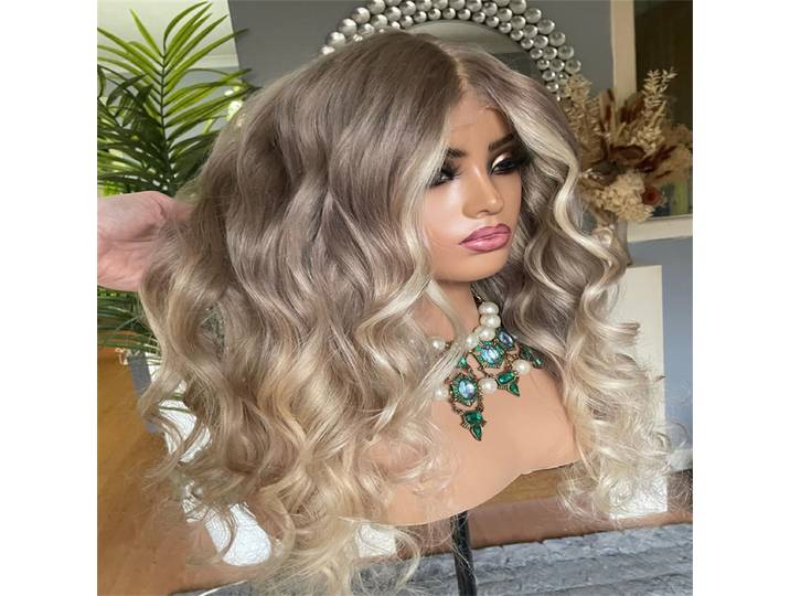 Perruque blonde bouclée Hd Lace Wig 13x4 synthétique mixte avec perruques de cheveux humains Afro Curl Blonde perruque haute densité dentelle perruque racines naturelles