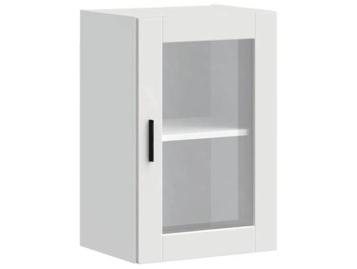 fsahslih Küchen-Hängeschrank mit Glastür Porto Weiß 40x31x60 cm Wandmontierter Küchenschrank Porto in Weiß für kleine Räume wie Küche oder Esszimmer mit Sichtfenster und viel Stauraum