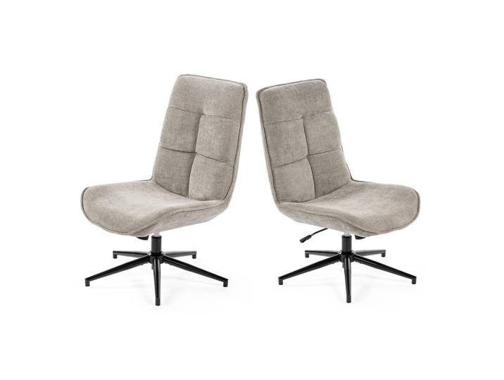 Meubles Cosy Drehessel 2er Set in Grau, 61x95x53 cm, Wohnzimmer, Sessel