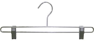 The Great American Hanger Company Polished Chrome Metal Bottoms Hanger with Clips (Box of 25)