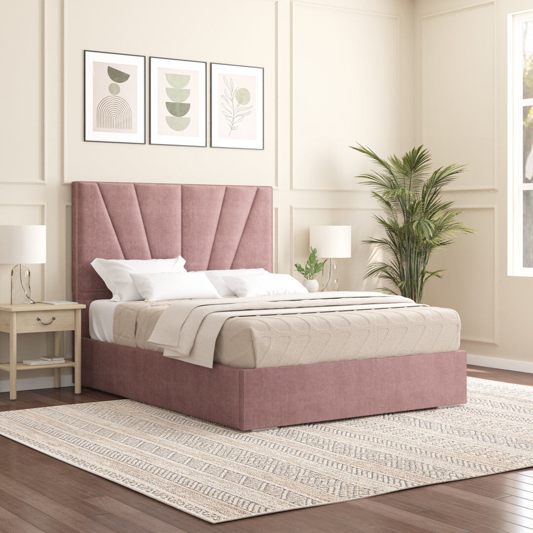 Canora Grey Alahnna Upholstered Bed Frame Lilac Single (3')