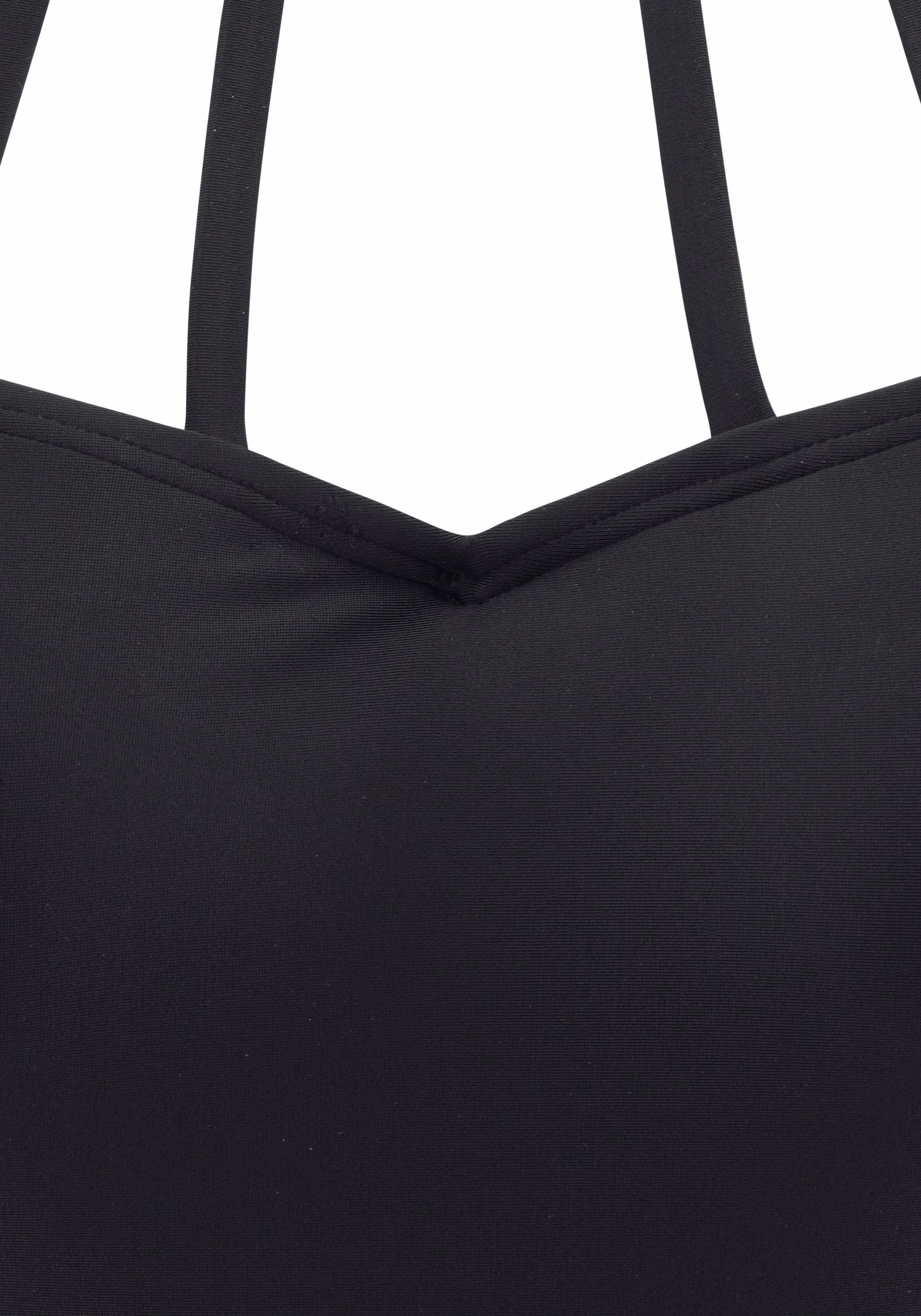 Badeanzug BRUNO BANANI, Damen, Gr. 40, Cup A/B, schwarz, Polyamid, Badeanzüge Badeanzug, mit eleganter Ausschnittvariante schwarz 40, Cup A/B