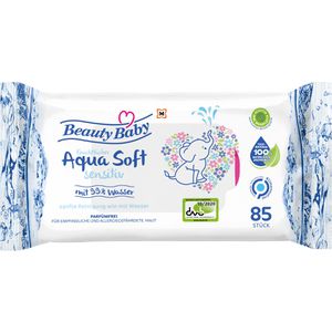 Beauty-Baby Feuchttücher Aqua Soft Sensitiv, 85 Tücher, unparfümiert, 85 Stück