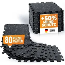 NEOLYMP Bodenschutzmatte Fitness aus Kautschuk - Puzzlematte, Größe 31,5 x 31,5 x 0,6 cm in Schwarz 808