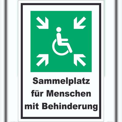 HB-Druck Sammelplatz für Menschen mit Behinderung Aufkleber A4 (210x297mm)