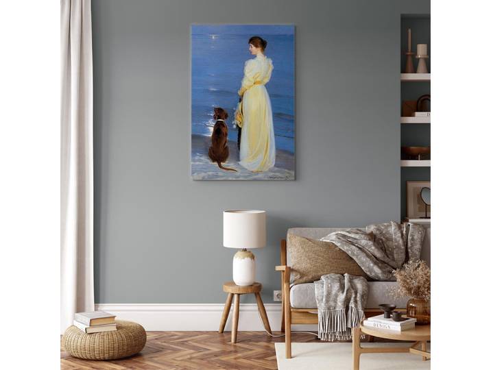 Toile Soirée d'été à Skagen Feutre Bleu/Bleu 40 x 60cm
