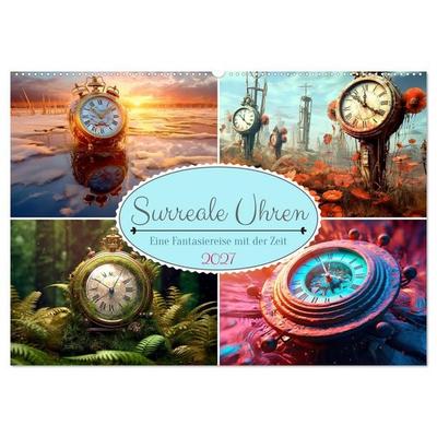 Surreale Uhren (Wandkalender 2027 DIN A2 quer), CALVENDO Monatskalender