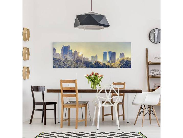 Tableau déco Central Park - New York Tissu Multicolore 90 x 30cm