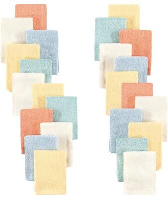 Hudson Baby 24Pc Rayon from Bamboo Woven Washcloths, Soft Neutral, One Size - Soft Neutral - One Size