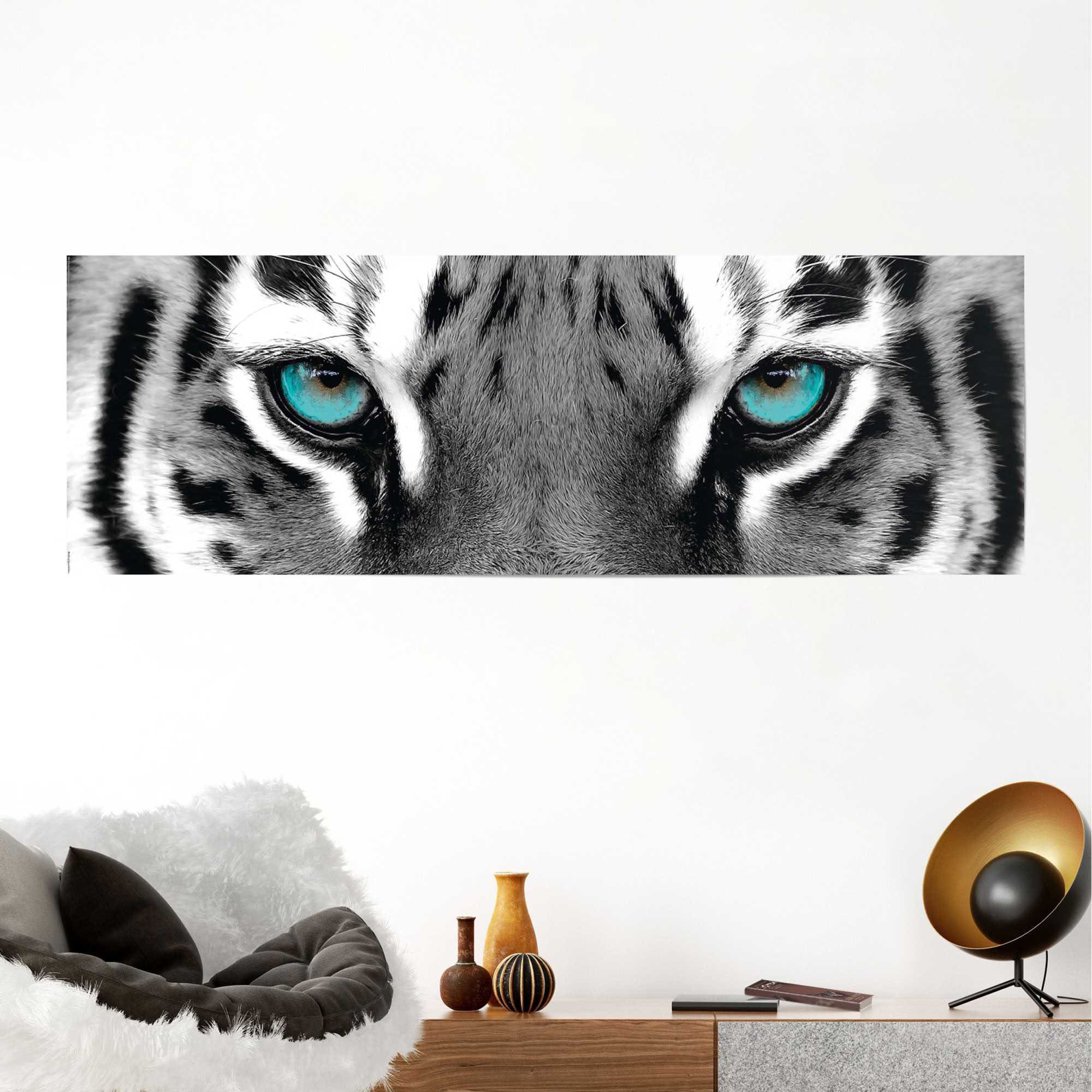 Reinders! Poster REINDERS "Sibirischer Tiger", schwarz (farbe bild(er): schwarz, weiß), B:158cm H:53cm T:0,1cm, Papier, Bilder, Poster farbe bild(er): schwarz, weiß B/H/T: 158cm x 53cm x 0,1cm