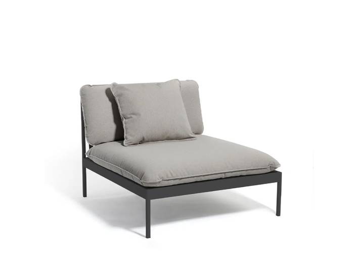 Skargaarden Bönan Modulsofa Fiord 551 beige, 1-Sitzer, Aluminiumrahmen dunkelgrau