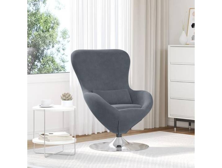 SALE 2025 Fauteuil œuf Fauteuil Relax/salon - en velours gris foncé - Aspect élégant* 3632461