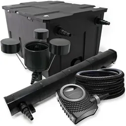 Wiltec, Brunnen + Gartenteich, Filter Set Bio Teichfilter 60000l 72W UVC Teichklärer Pumpe Schlauch Skimmer 095