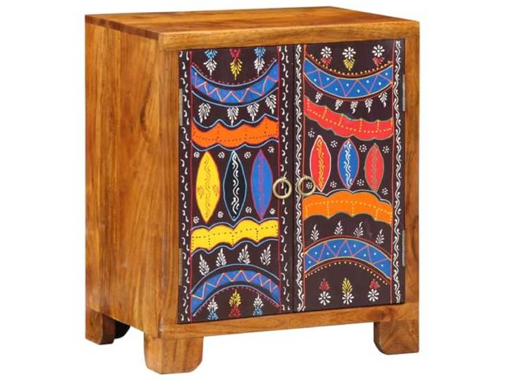 KGHFDVB Sideboard Mehrfarbig 50x35x60 cm Massivholz Akazie Handbemaltes Design, Mit Schubladen, Stabil Und Wetterbeständig, Für Esszimmer Und Flur