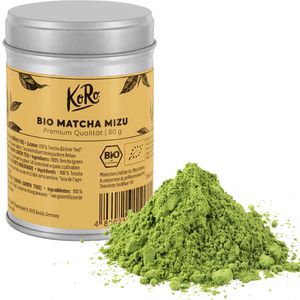 KoRo Matcha Mizu, Grünteepulver in Premium Qualität, BIO, aus Nishio in Japan, ideal für Matcha-Latte, 80 g