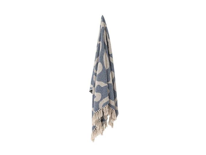 Tagesdecke Maris – recycelte Baumwolle mit Wellenmuster - Blau - Luxusbetten24