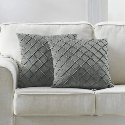 Uplift Treasures Dark Gray Velvet Plaid Cushion Cover Nordic Sofa Decorative Pillowcase dark Gray 11.81 19.69 In