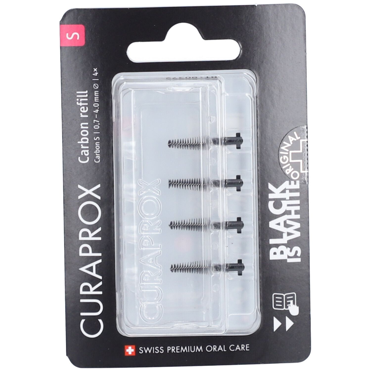 Curaprox black is white IDB refill Carbon S 4 St Zahnbürste
