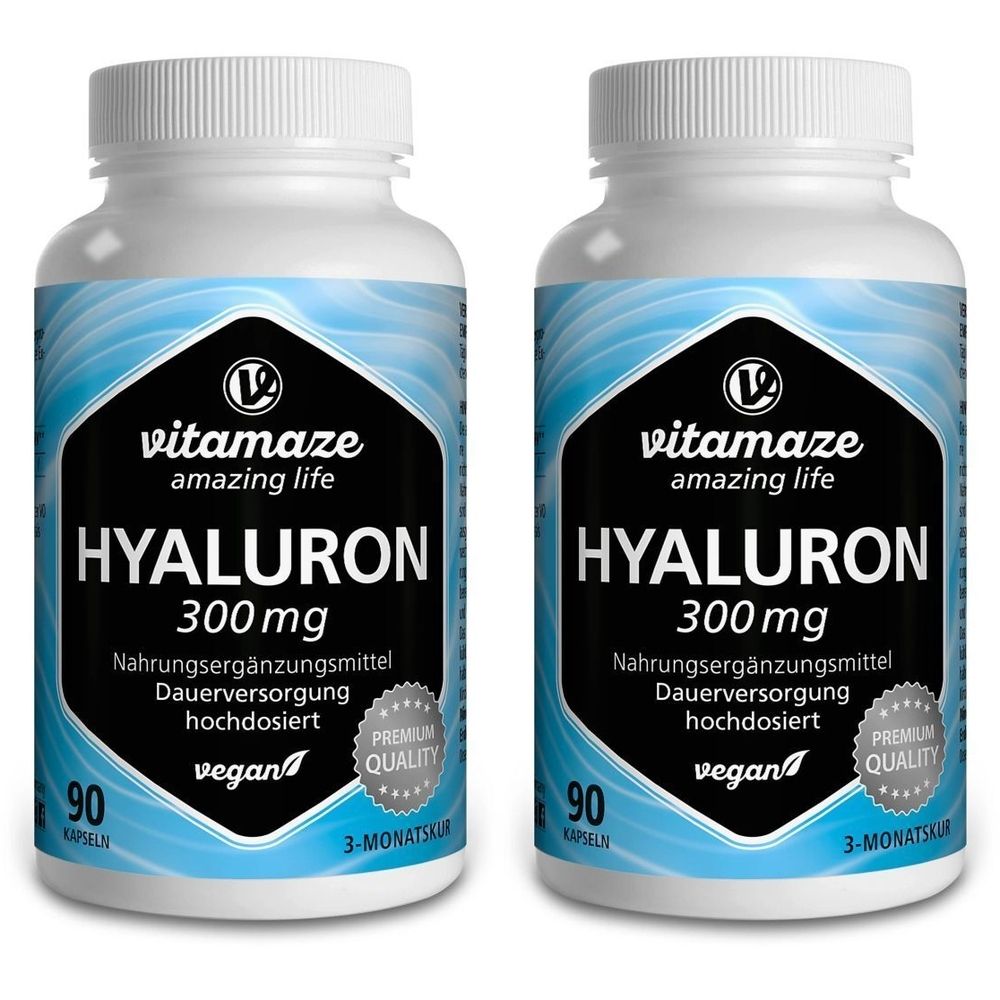 Hyaluronsäure 300 mg hochdosiert vegan Kapseln 2x 2x90 St