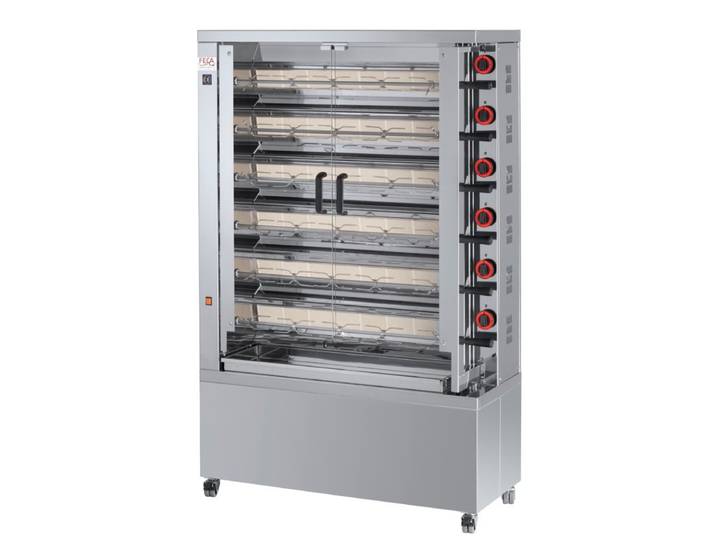 Rôtissoire Gaz 36 Poulets - 6 Broches - 40 000 Kcal/h - 630 Eko - Feca