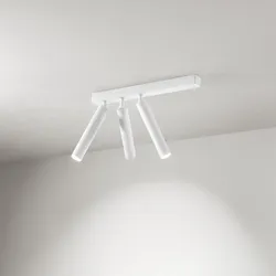 Verstellbare zylindrische 3-flammige BAMBU LED-Wandleuchte Weiß Perenz