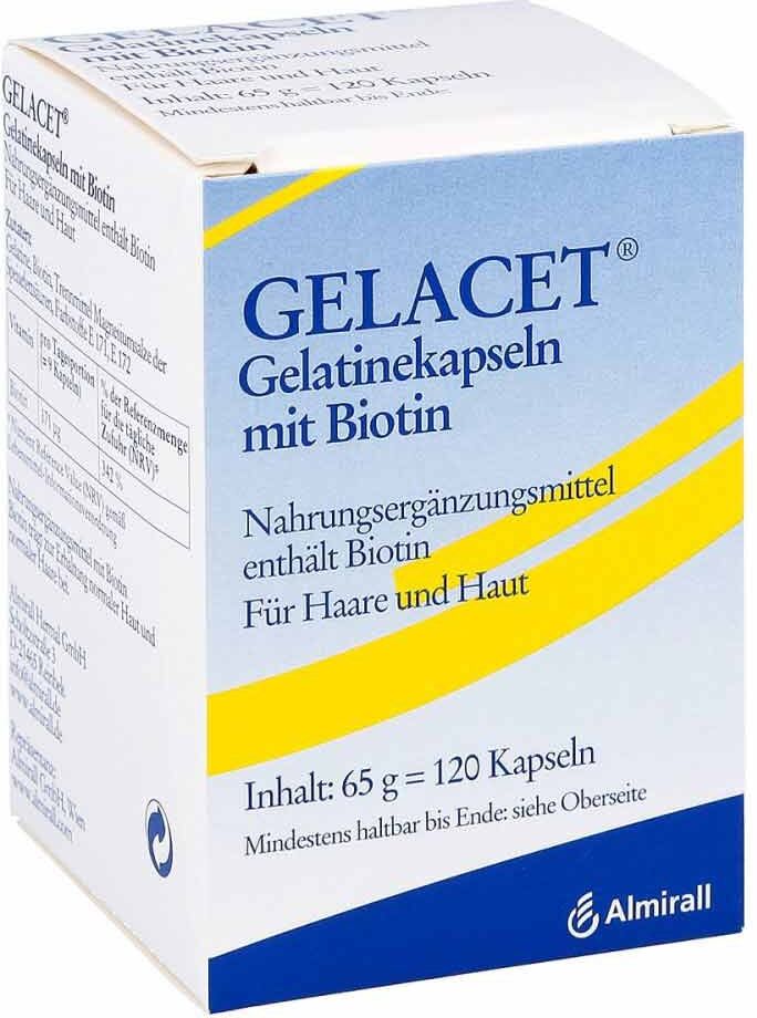 Gelacet Gelatinekapseln mit Biotin