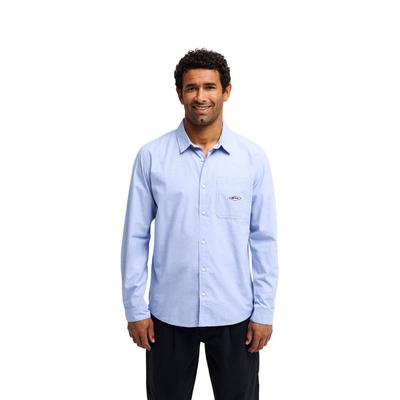 Langarmhemd QUIKSILVER "Diamond Chambray", Herren, Gr. XS, blau (ashley blau), Obermaterial: 100% Baumwolle., Hemden
