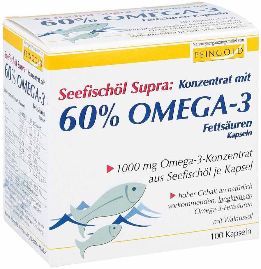 Seefischöl Supra mit 60% Omega-3-fetts.weichkaps.