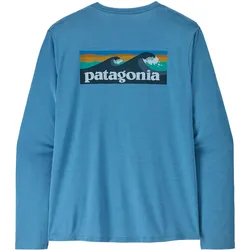 Patagonia Herren Cap Cool Daily Boardshort Logo Langarmshirt - L - Shore Blue - Light Shore Blue