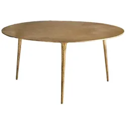 GROSSER Couchtisch aus Aluminium mit vergoldeter Messingoberfläche 82/80/40 cm
