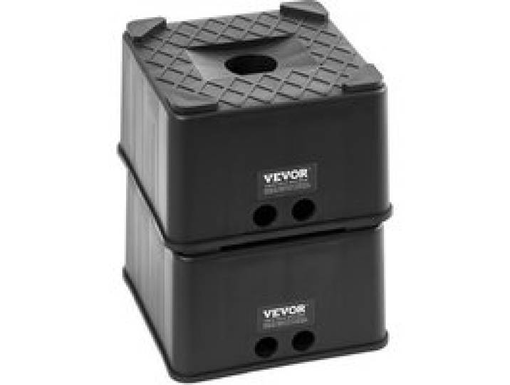 VEVOR Bloc de Nivellement pour Camping-car Charge de 2,7 T par Bloc, Supports Stabilisateurs pour Caravane 15,2 cm de Haut, en Plastique, pour Voyage Camping-car Remorque à Sellette, 2PCs, Noir