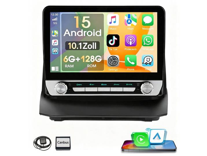 ESSGOO 6+128G Android15 Autoradio GPS Navi WIFI Für Ford Fiesta MK6 2009-2017 Autoradio (RDS, 4G LTE, Digitalradio (DAB), FM, GPS, SWC, Apple Carplay Android Auto GPS Navi WIFI BT EQ)