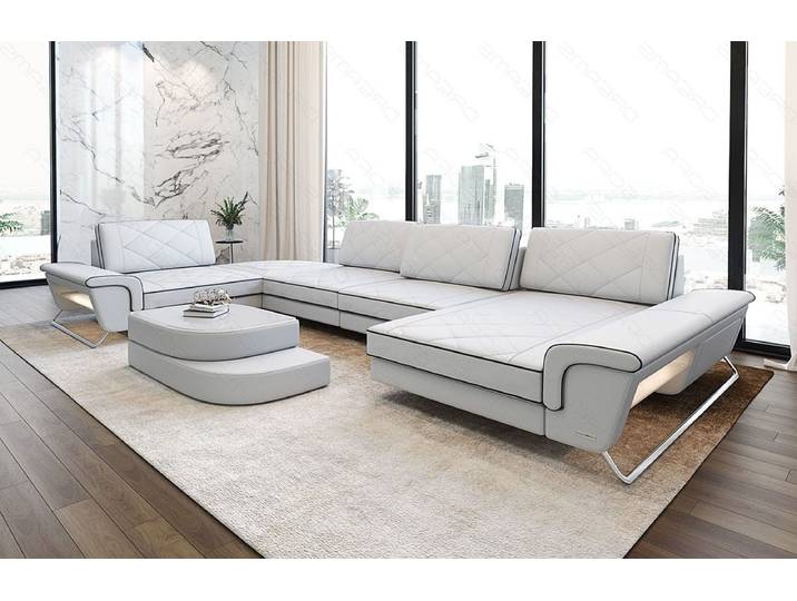 Leder Couch Bari U-Form