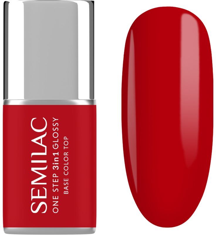 Semilac One Step 3in1 Glossy gel nail polish shade 530 Scarlet 7 ml
