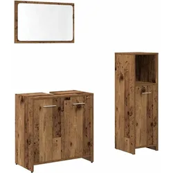 vidaXL 3-tlg. Badmöbel-Set Altholz-Optik Holzwerkstoff