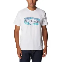 COLUMBIA Herren Shirt Men's Sun Trek Short Sleeve Graphic, Größe S in Weiß Weiß