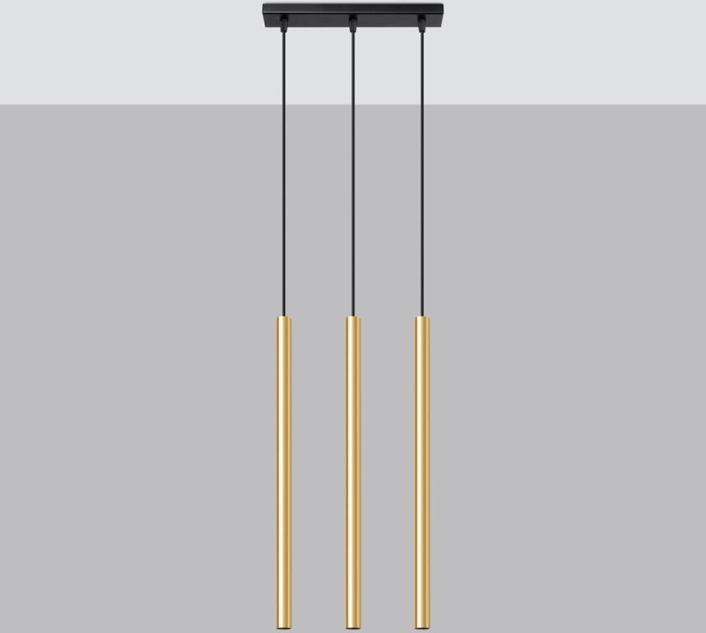 Sollux Lighting Suspension Acier Éclat Doré G9 3 Pastelo Line Jaune 30x0x5cm