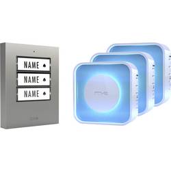 m-e modern-electronics 100082 Funkklingel Komplett-Set beleuchtet, mit Adressfeld