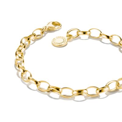 Charm-Armband THOMAS SABO "Charm Armband Goldfarben" Gr. 19,5, gold (gelbgoldfarben), Armbänder, Damen, 19,5, Edelstahl, Charm-Armband